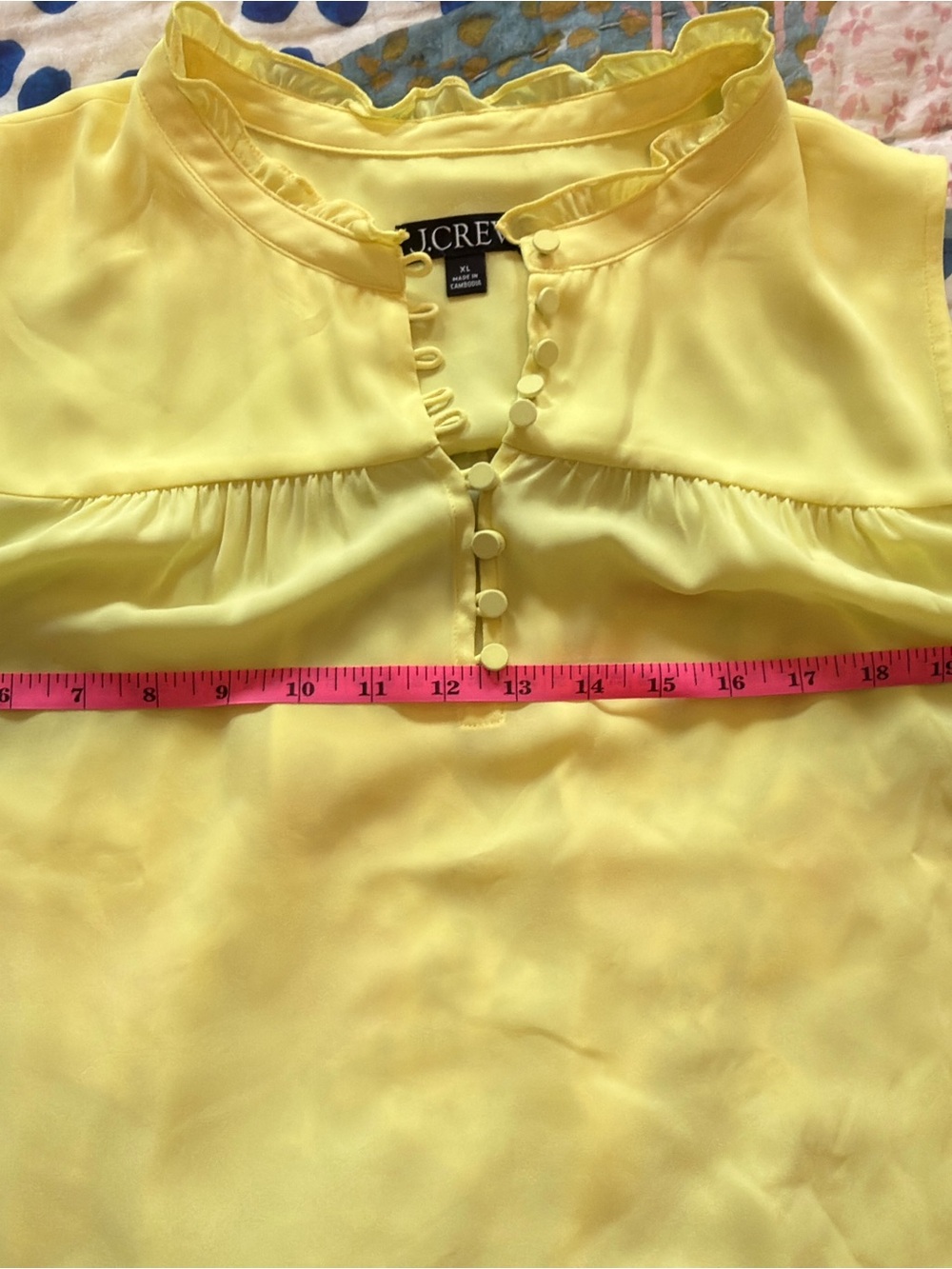J.Crew Sleeveless Button-front Ruffleneck Popover | X-Large - Picture 6 of 6